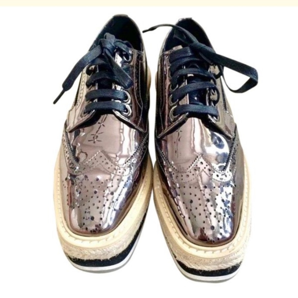 SOLD PRADA platform Oxford shoe gunmetal, 38